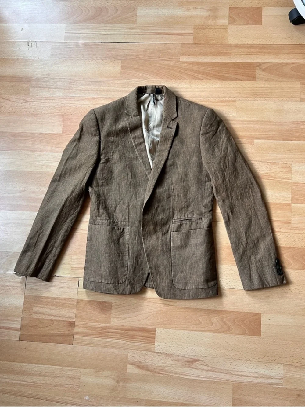 Topshop tobacco medium Brown tan Linen-Blend Blazer - Picture 1 of 13